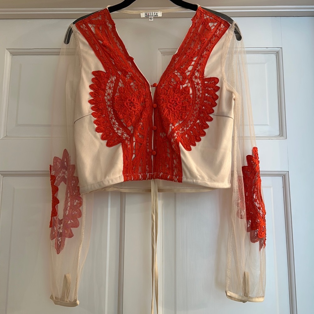 Sheer back Womens cropped top
